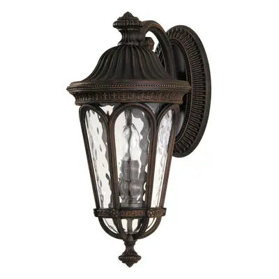 Outdoor IP44 Twin Wall Light Sconce Walnut LED E14 60W Bulb Outside External