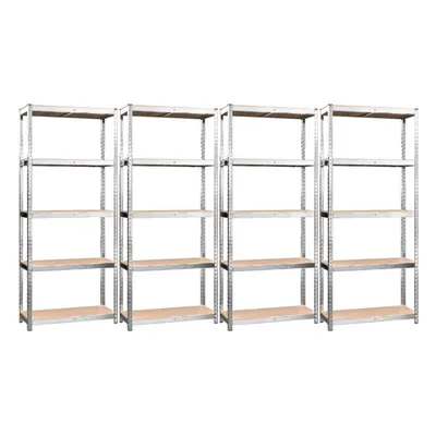 (silver, x x cm/ piece) vidaXL Storage Shelf Garage Organiser Holder Rack Steel and Engineered W