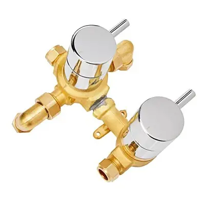 Bristan Prism Recessed Thermostatic Dual Control Shower Mixer Valve with Integral Two Outlet Div