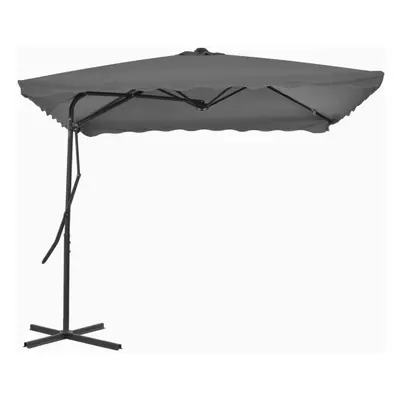 vidaXL Garden Parasol with Steel Pole Sunshade Outdoor Umbrella Anthracite