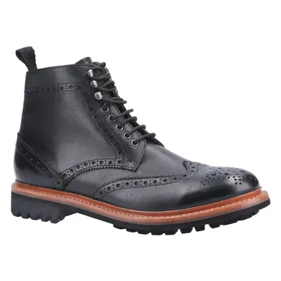 (12 UK, Black) Cotswold Mens Rissington Commando Lace Up Leather Dress Boot