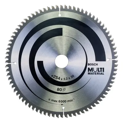 Bosch Multi Material Circular Saw Blade, 254mm x 3.2mm x 30mm, Teeth, Silver