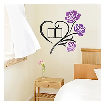 (Purple, M) 3D Flower Wall Sticker Acrylic Decal Mural Home Room Art Decor Self Adhesive