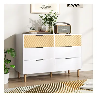 6 Drawer Modern Chest of Drawer Bedroom Storage Cabinet,110cm W