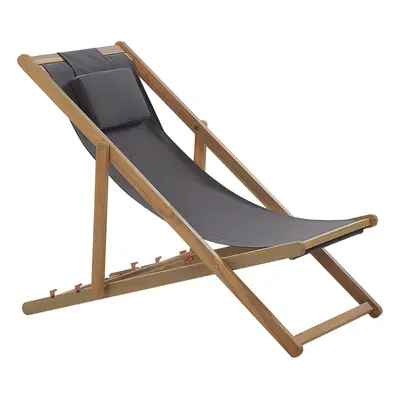 Sun Lounger Wood Grey AVELLINO