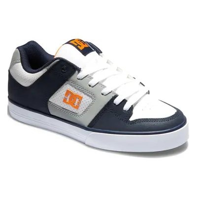 (8.5 UK, White/Grey/Blue) DC Shoes Mens Pure Leather Low Top Skateboarding Trainers Sneakers Sho