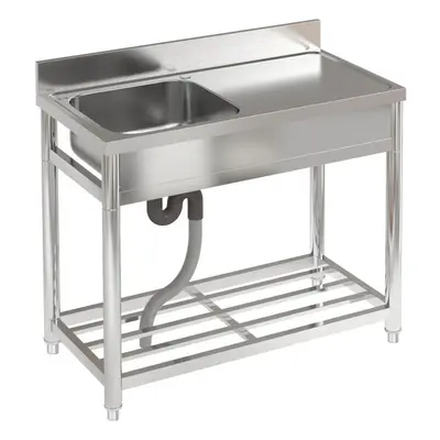 One Compartment Commercial Freestanding Stainless Steel Kitchen Sink with Right Drainboard cm