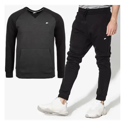 (Black, Medium) Nike Sportswear Optic Crewneck Tracksuit