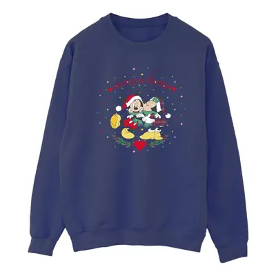 (5XL, Navy Blue) Disney Mens Mickey Mouse Mickey Minnie Christmas Sweatshirt