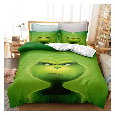 (Style 21, King(220X240CM/3PCS)) The Grinch Kids Bedding Single Double Duvet Cover