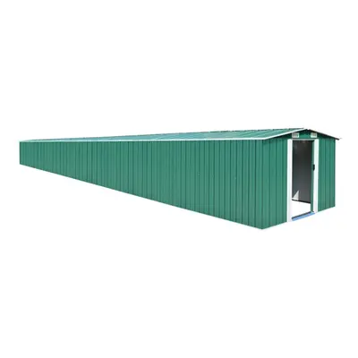 vidaXL Garden Shed Green 257x990x181 cm Galvanised Steel Outdoor Storage House