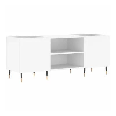 vidaXL Record Cabinet Record Storage Cabinet Sideboard White Engineered Wood