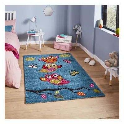 (80x150cm) Brooklyn Kids Rugs in Blue Hand Carved Durable Children Mats