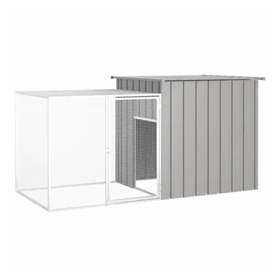 (grey) vidaXL Rabbit Cage Galvanised Steel Outdoor Pet Rabbit Hutch Anthracite/Grey