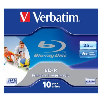 Verbatim BD-R SL 25GB 6x Printable Pack Jewel Case BD-R 25GB 10pc(s)