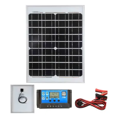 (20w Mono PWM Kit 12v) Lowenergie Mono Solar Panel Battery Charging Kit with Charger Controller 