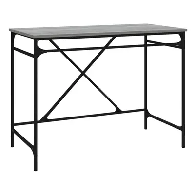 (grey sonoma) vidaXL Desk Office Computer Desk Writing Desk Table Engineered Wood and Iron