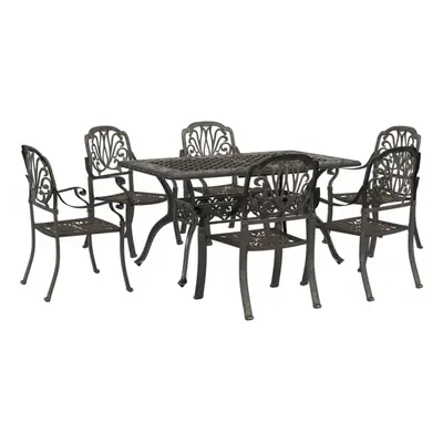 (bronze, piece) vidaXL Garden Dining Set Piece Outdoor Table and Chair Bronze Cast Aluminium