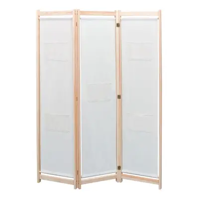 vidaXL 3-Panel Room Divider Cream 120x170cm Fabric Folding Screen Partitions