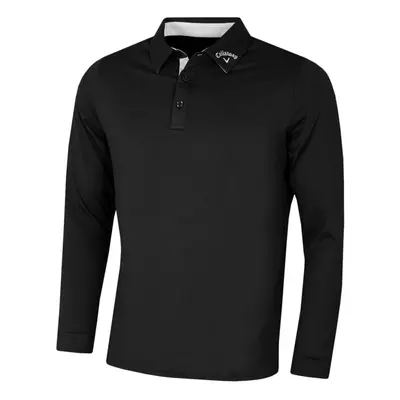 (2XL, Caviar) Callaway Golf Mens Long Sleeve Swingtech Performance Polo Shirt