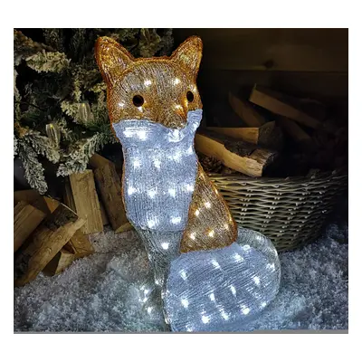 The Snowman & Snowdog 54cm Acrylic Fox Figure with Ice White LEDs