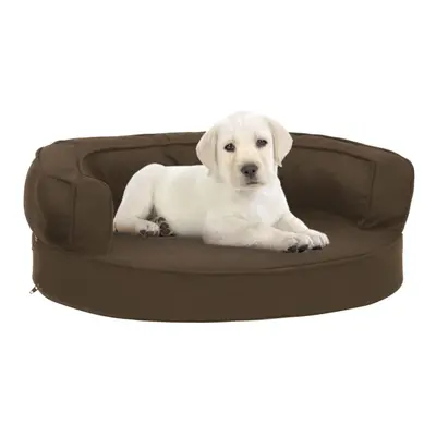 vidaXL Ergonomic Dog Bed Mattress Linen Look Brown Dog Basket Pet Cushion