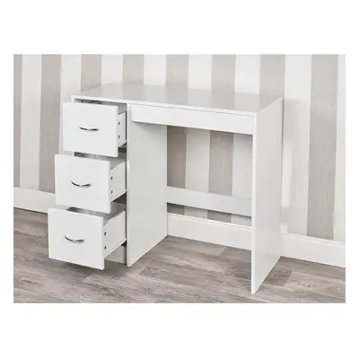 (White Carcass + White Drawers) Drawer Wooden Dressing Computer Work Table Desk