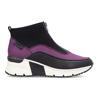 (7.5 (Adults')) N6352-30 | Kitty | Black/Amethyst | Women's Zip Front Boots