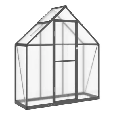 (anthracite, x x cm) vidaXL Greenhouse with Base Frame Garden Walk in Plant Grow House Aluminium