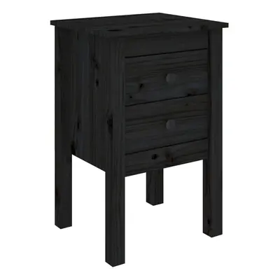 (black, 1) vidaXL 1/2x Solid Wood Pine Bedside Cabinet Side Table Furniture Multi Colours