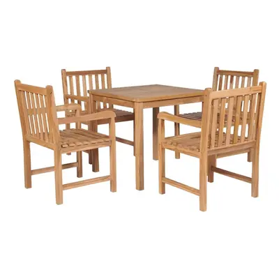 vidaXL Solid Teak Wood Piece Outdoor Dining Set Garden Furniture Table Chair