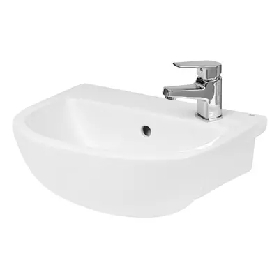 Round Ceramics Semi Recessed Tap Hole Basin (Tap Not Included), 400mm - Balterley