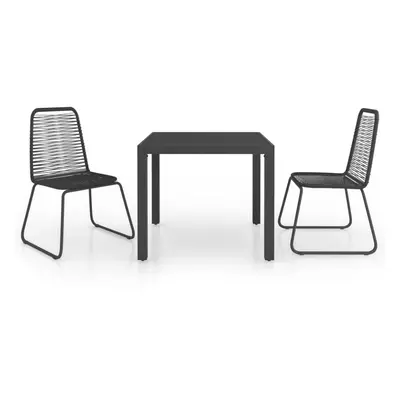 vidaXL Garden Dining Set Piece PVC Rattan Black Patio Outdoor Furniture Set