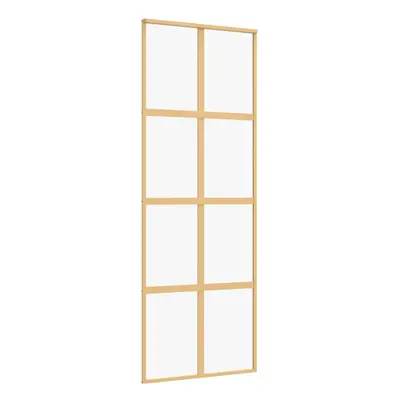 (gold, x cm/transparent) vidaXL Sliding Door Inner Glass Door Sliding Barn Door Aluminium and ES