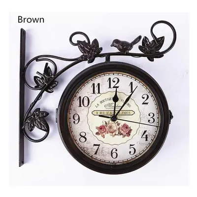 (Type 2) Styles Vintage Retro Indoor Outdoor Wall Hanging Clock for Home Decoration