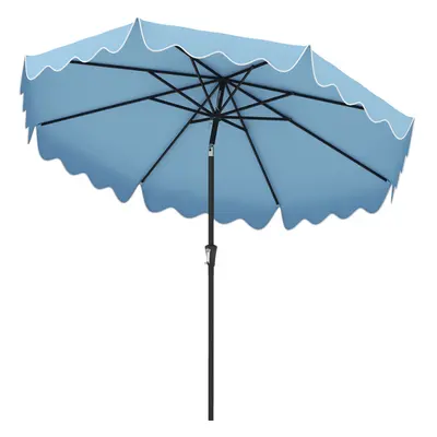 9 FT Patio Umbrella Outdoor Heavy-Duty 2-Tier Market Table Umbrella