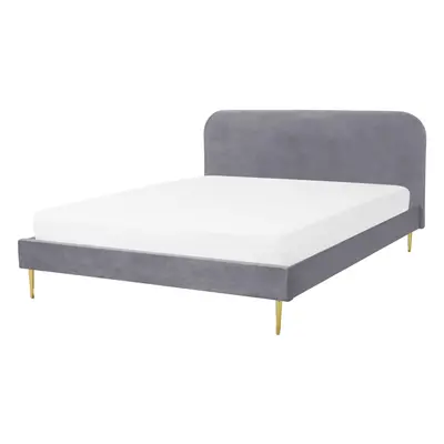 Bed FLAYAT x cm (EU Double) Velvet Grey