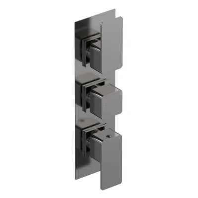 Empire Square Concealed Triple Thermostatic Shower Valve (2 Outlets) - Brushed Pewter - Balterle