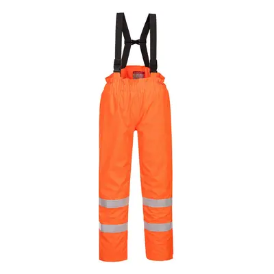 (Orange, 33"-34") Portwest Bizflame Rain Lined- Hi-Vis Antistatic FR Trouser