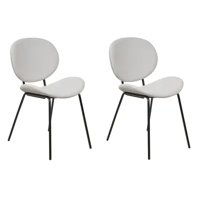 Set of Dining Chairs LUANA Light Grey Velvet