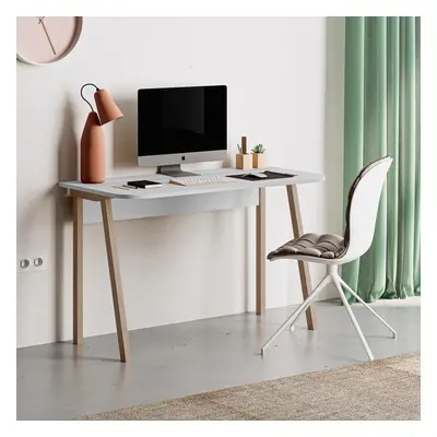 FWStyle Solid Matt White Study Desk Student Home Office Freestanding