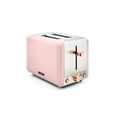 Tower Cavaletto 850W Slice Toaster S/Sl Marshmallow Pink and Rose Gold