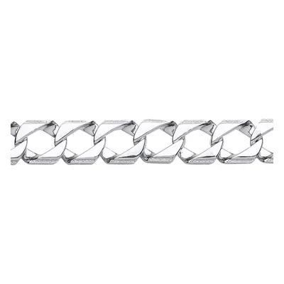 Jewelco London Mens Sterling Silver Lizard Skin Curb Cast Bracelet 16mm inch - GVB402