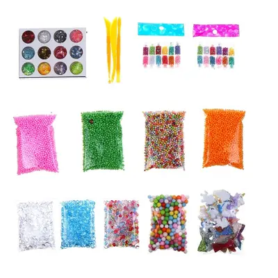 () Slime Stuff Charm Fishbowl Beads Glitter Pearls Mylar Flake Containers With Foam Balls