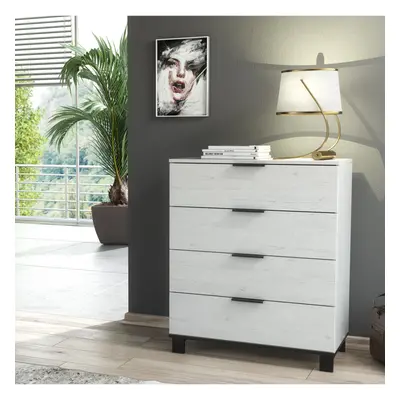 (4-Drawer) Modern White Chest of Drawers Bedside Cabinet 3 5 Drawers Wood Effect Cozy