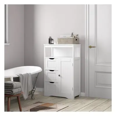 (WHITE) mcc direct Bathroom Cabinet with Drawers Dakota