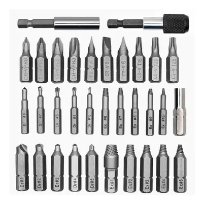 33pcs Damaged Screw Extractor Set with Screwdriver Bits for Broken Screw HSS Broken Bolt Extract