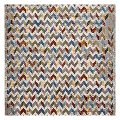 16th Avenue Multi-coloured Zigzag Hallway Runner Rug 36A Geometric Powerloomed Vibrant Mats 60x2