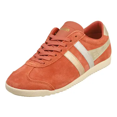 (4) Gola Bullet Mirror Trident Womens Casual Trainers in Orange Spice Silver