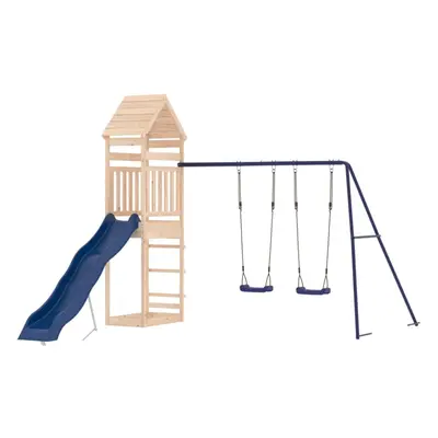 (solid pinewood) vidaXL Outdoor Playset Playhouse Play Tower Playground Set Solid Wood Douglas